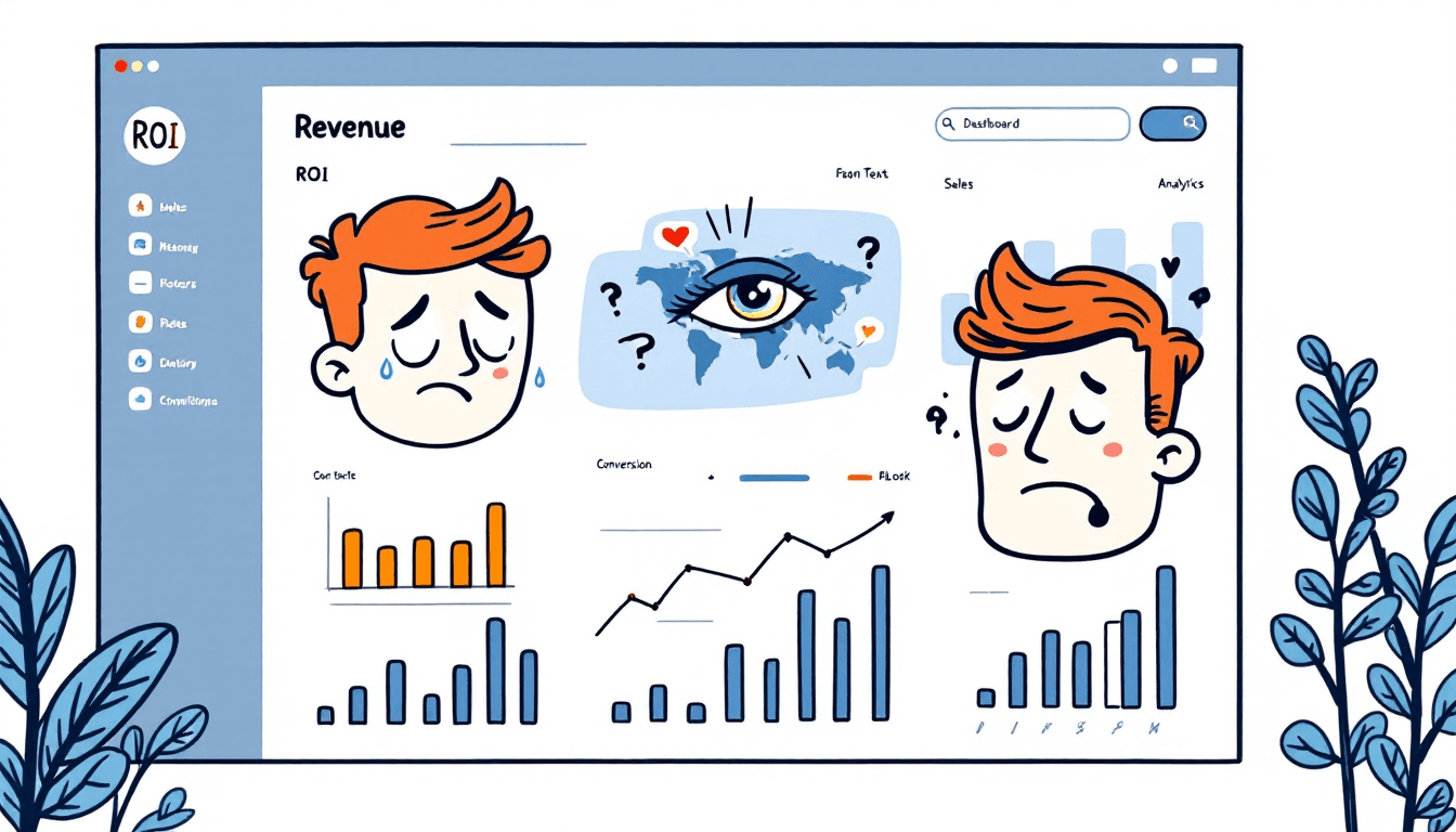 Revenue intelligence ROI dashboard with charts showing sales performance metrics conversion rates and analytics graphs