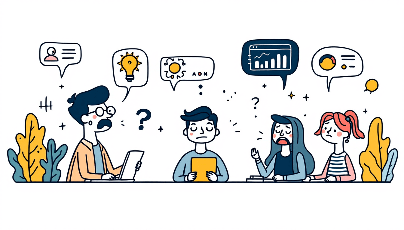 बैठक नवाचार रुझानों का विज़ुअलाइज़ेशन जो अत्याधुनिक प्रौद्योगिकियों और एआई की प्रगति को दर्शाता है