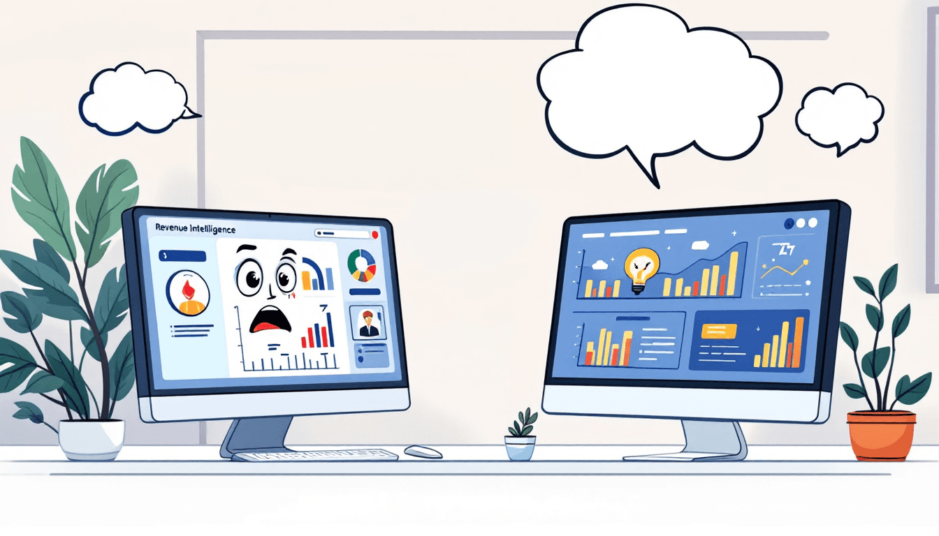 Enterprise revenue intelligence dashboard showing advanced analytics, security features, and compliance reporting on multiple screens