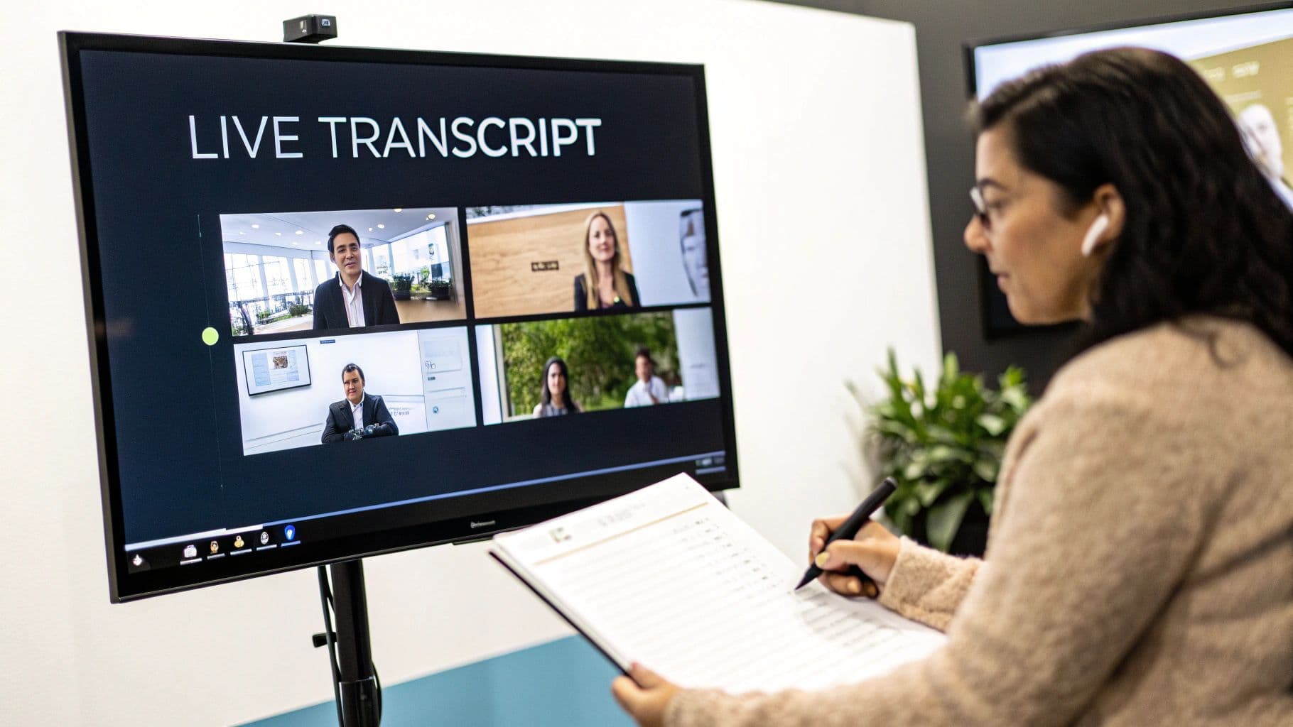 Meeting productivity illustration showing AI tools and meeting summaries