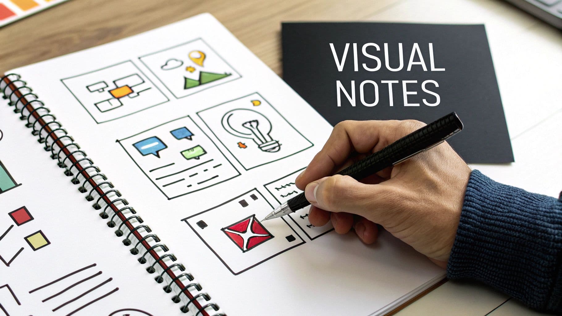 Meeting productivity illustration showing AI tools and meeting summaries