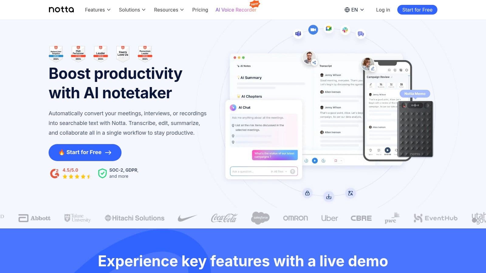 Meeting productivity illustration showing AI tools and meeting summaries