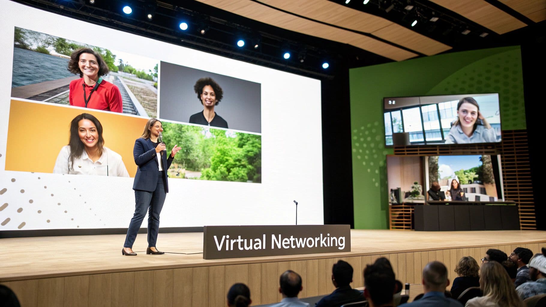 Meeting productivity illustration showing AI tools and meeting summaries