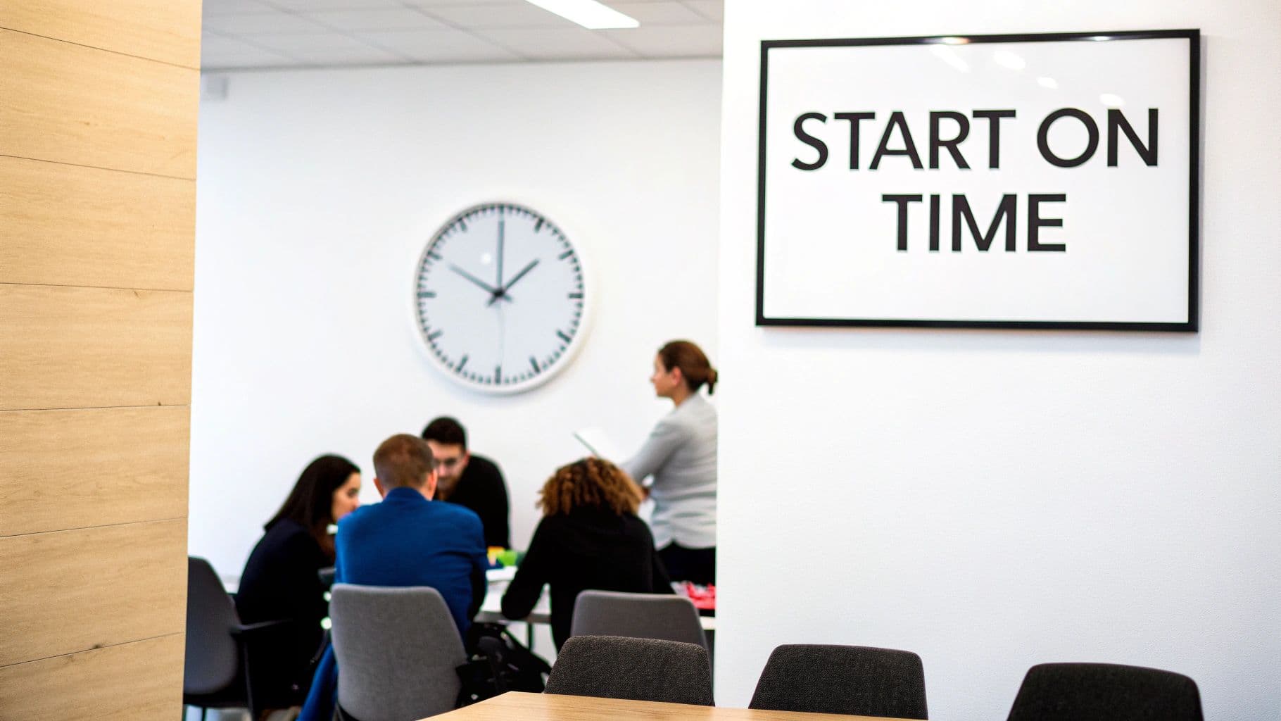 Meeting productivity illustration showing AI tools and meeting summaries