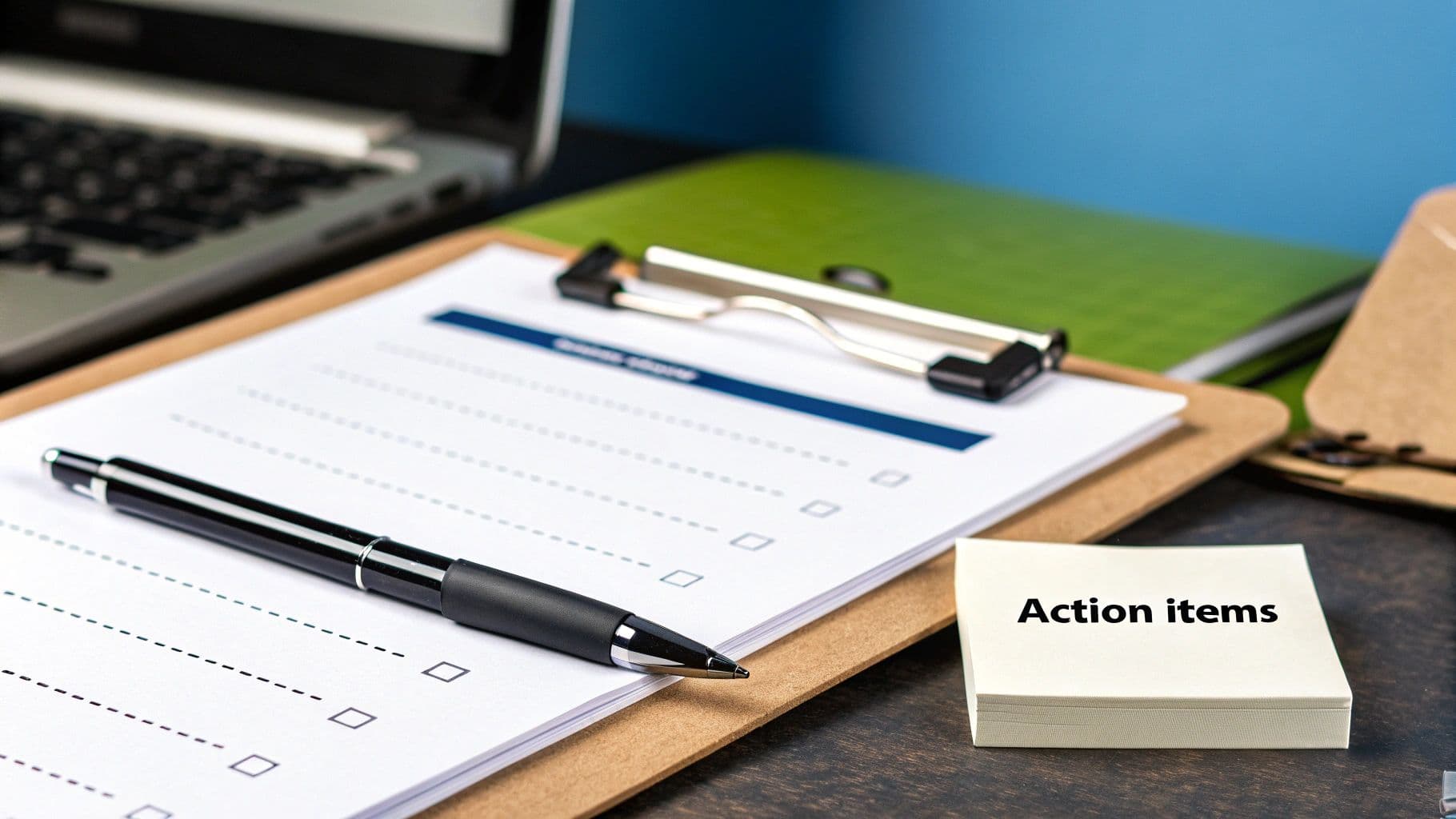 Meeting productivity illustration showing AI tools and meeting summaries