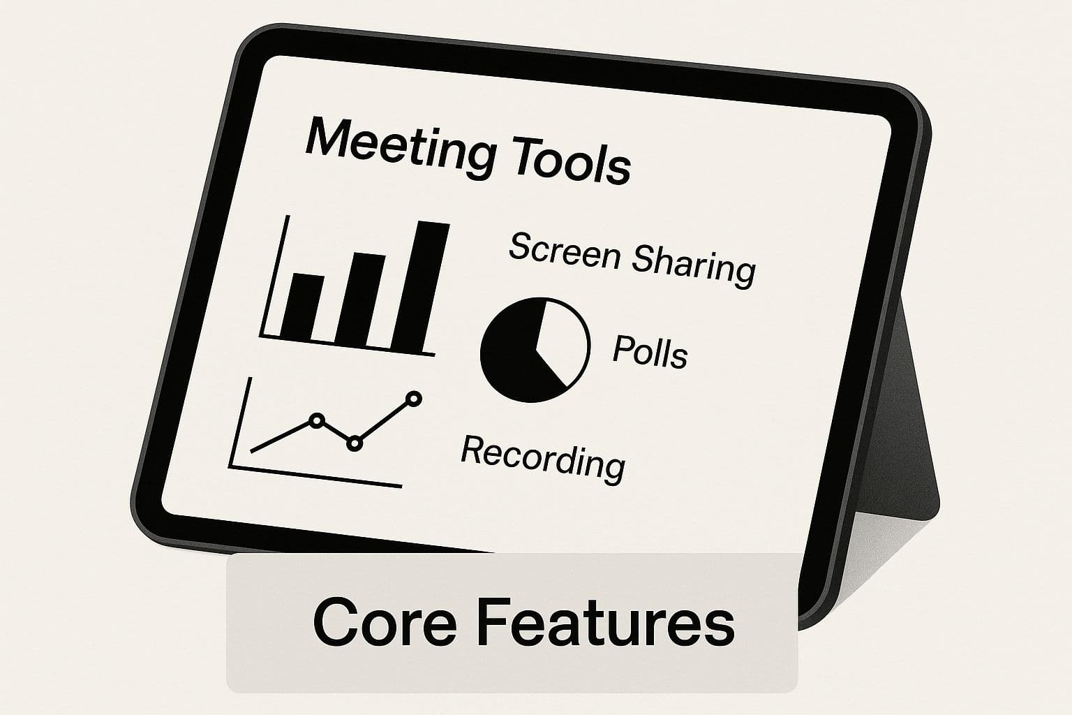 Meeting productivity illustration showing AI tools and meeting summaries