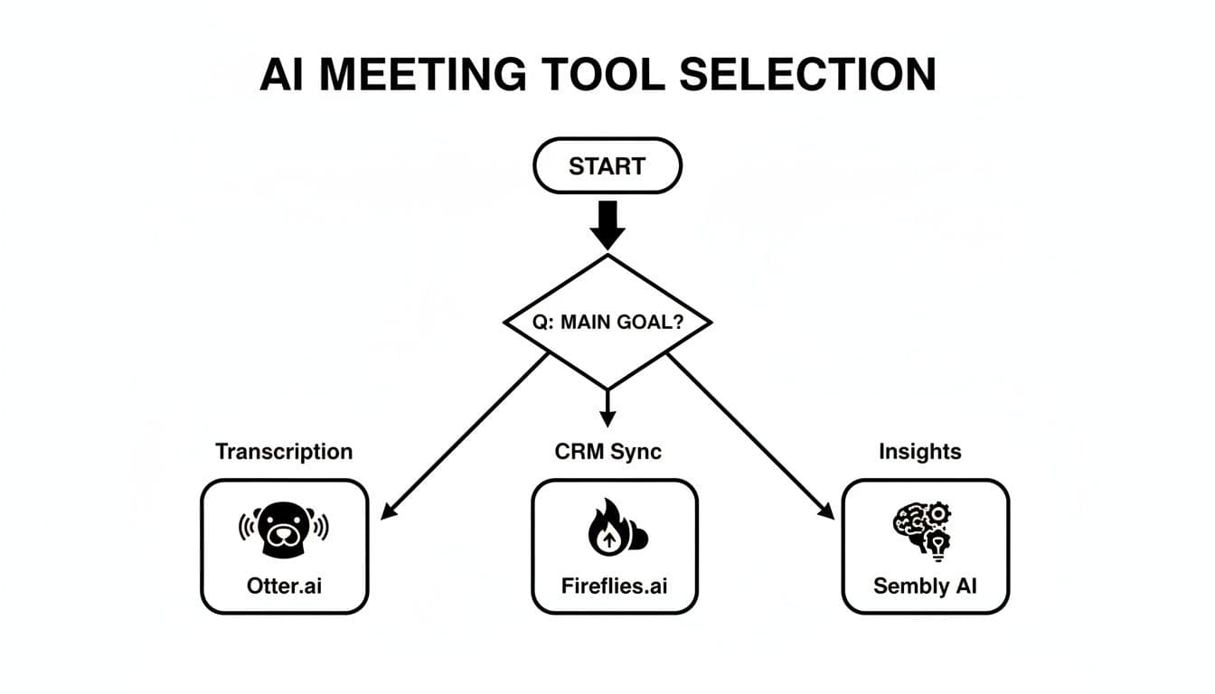 Meeting productivity illustration showing AI tools and meeting summaries