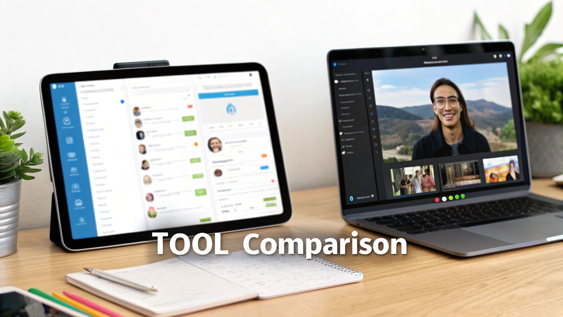 Meeting productivity illustration showing AI tools and meeting summaries