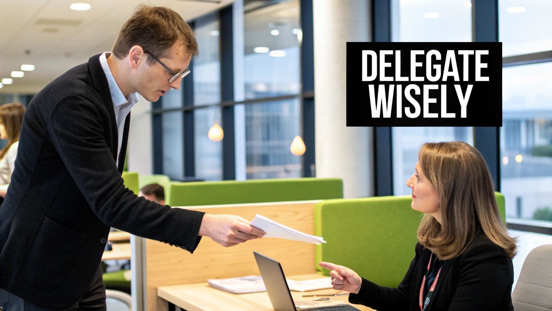 Meeting productivity illustration showing AI tools and meeting summaries