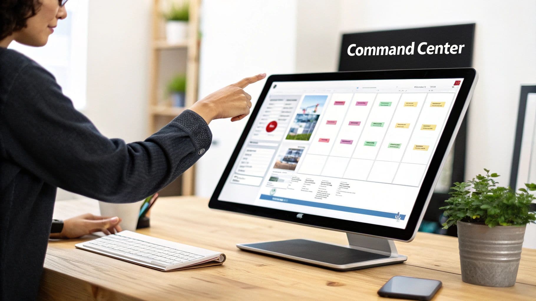 Meeting productivity illustration showing AI tools and meeting summaries