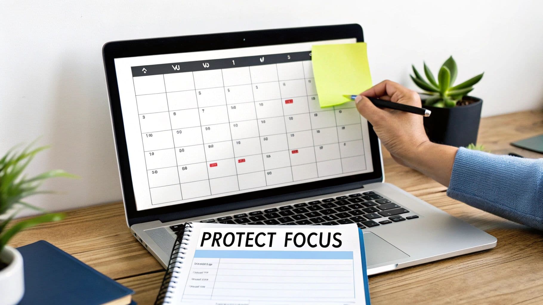 Meeting productivity illustration showing AI tools and meeting summaries