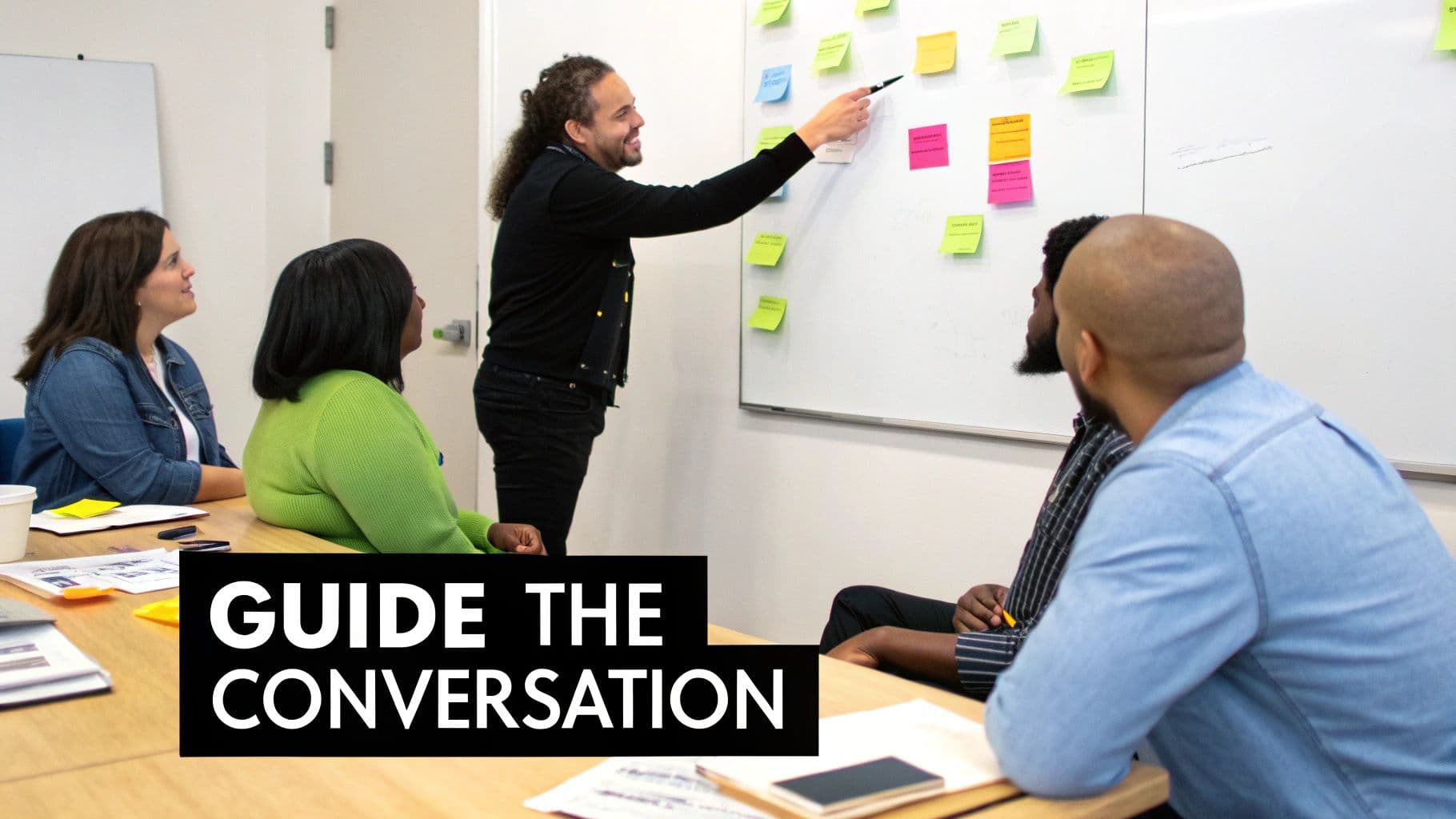 Meeting productivity illustration showing AI tools and meeting summaries