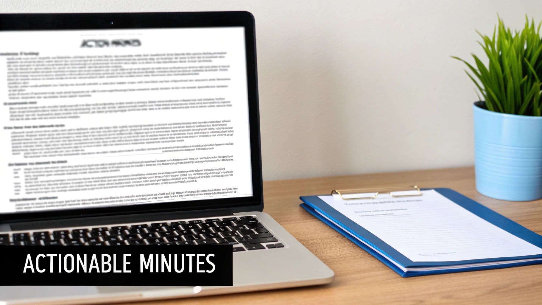 Meeting productivity illustration showing AI tools and meeting summaries