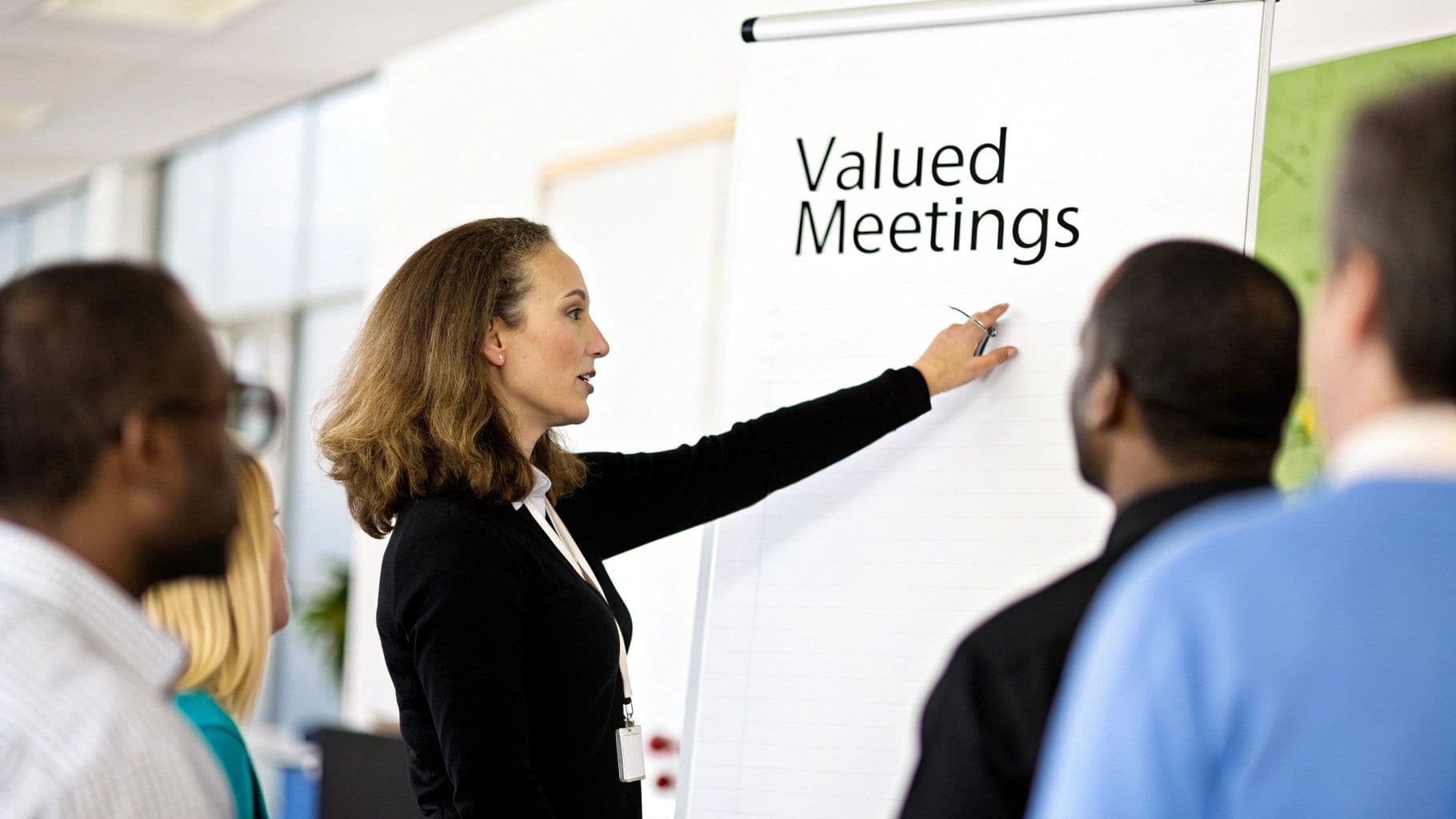 Meeting productivity illustration showing AI tools and meeting summaries