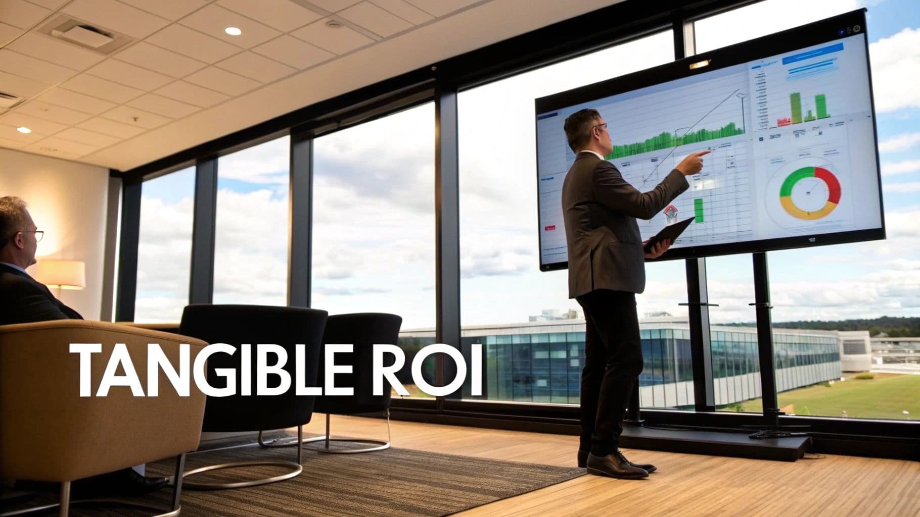 Meeting productivity illustration showing AI tools and meeting summaries