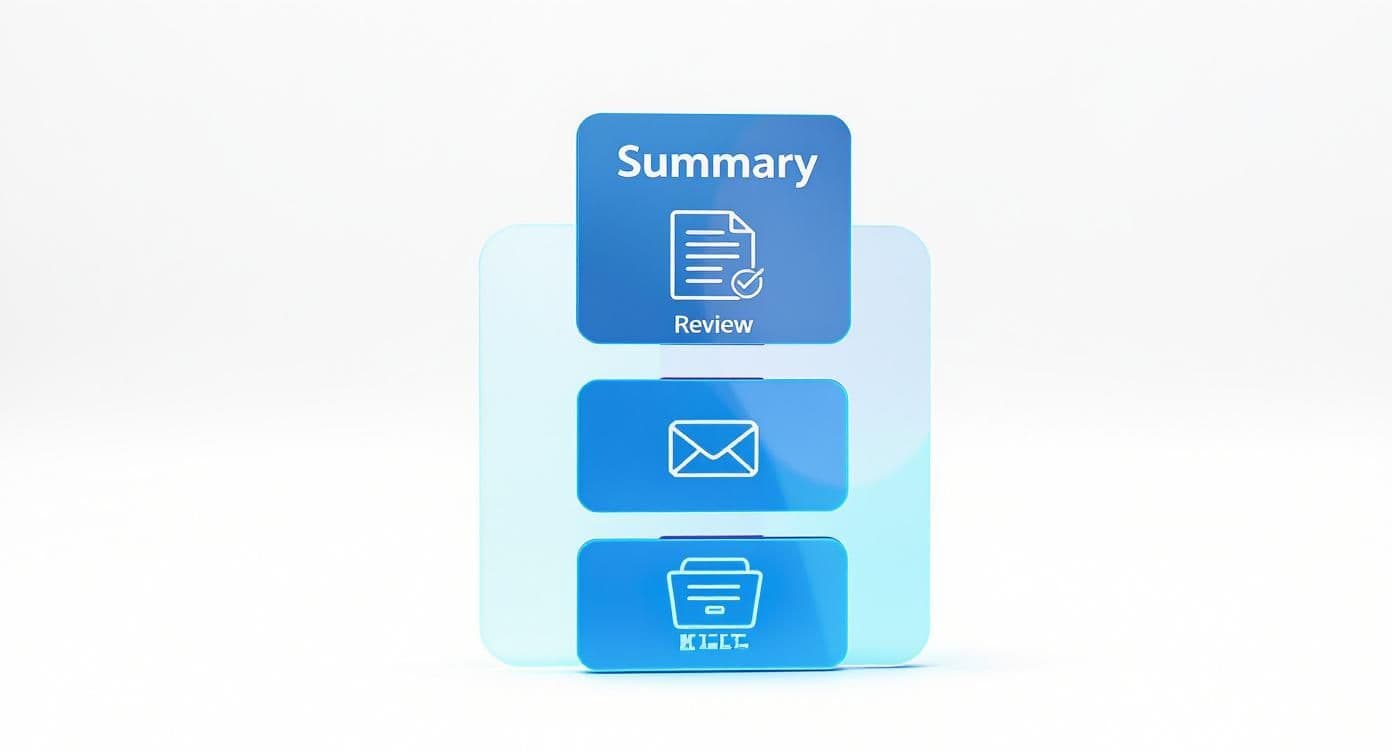 Meeting productivity illustration showing AI tools and meeting summaries