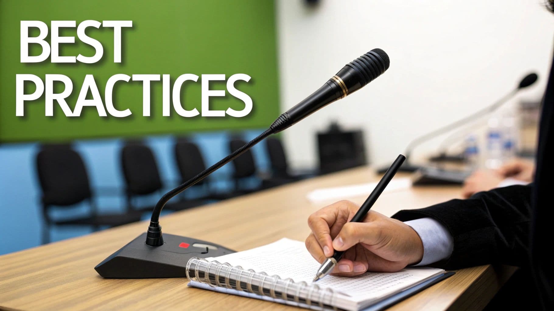 Meeting productivity illustration showing AI tools and meeting summaries