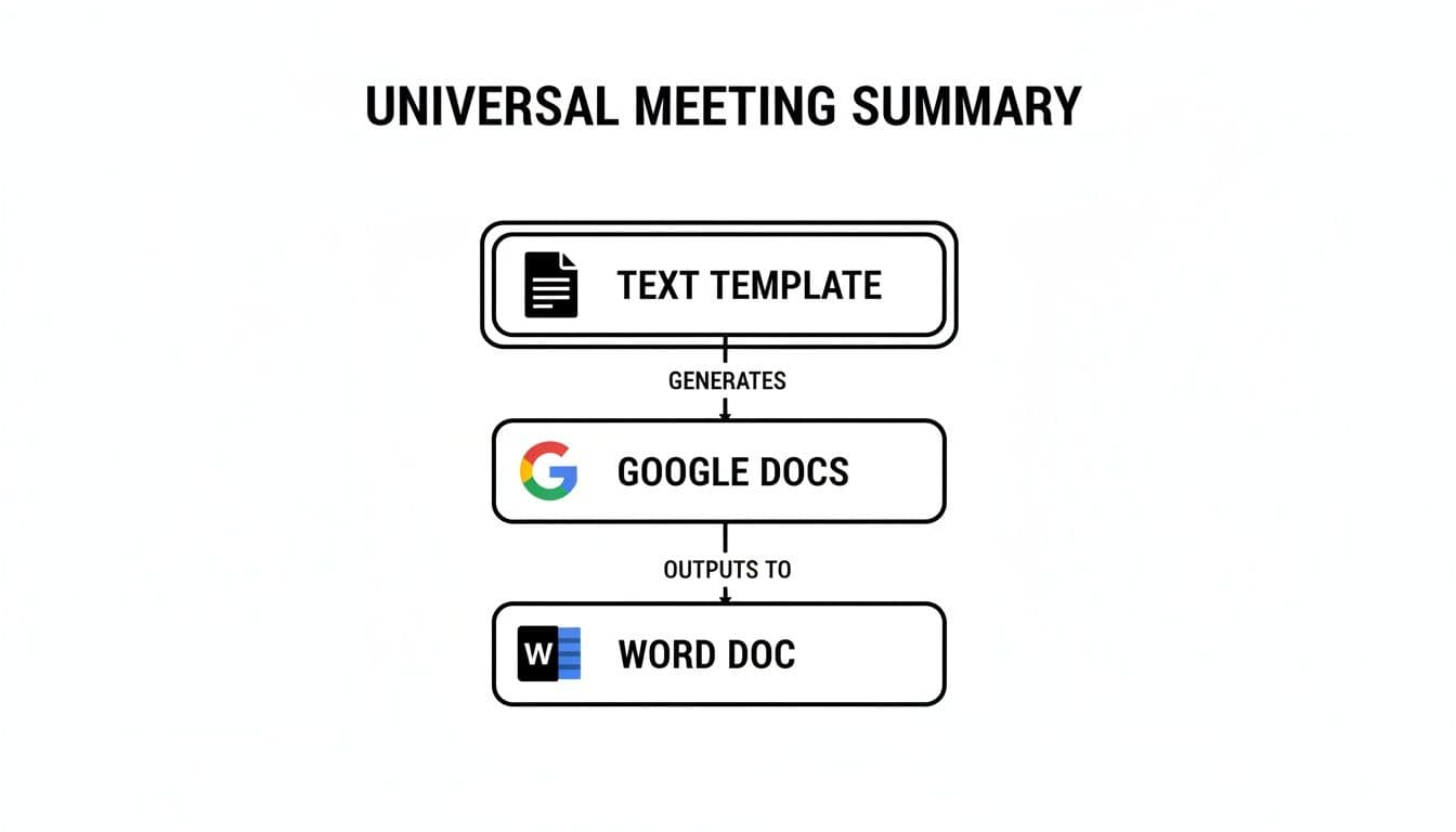 Meeting productivity illustration showing AI tools and meeting summaries