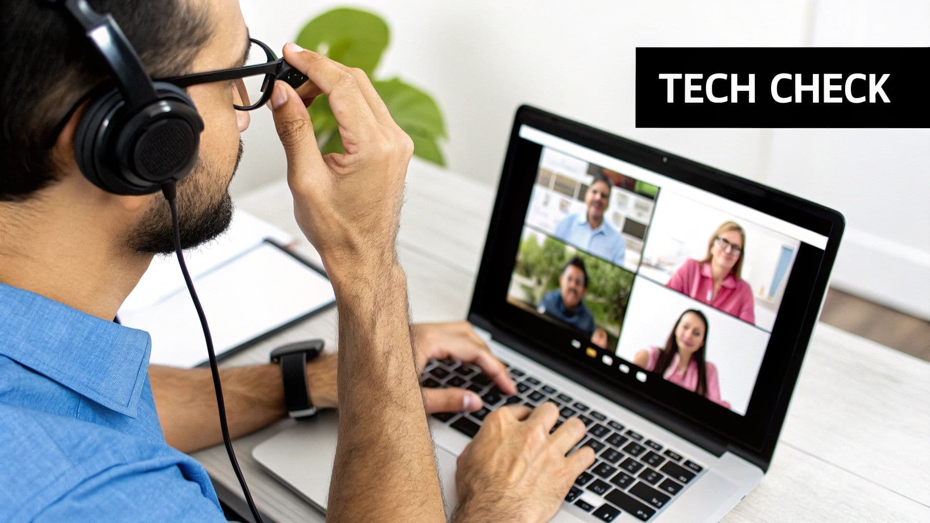 Meeting productivity illustration showing AI tools and meeting summaries