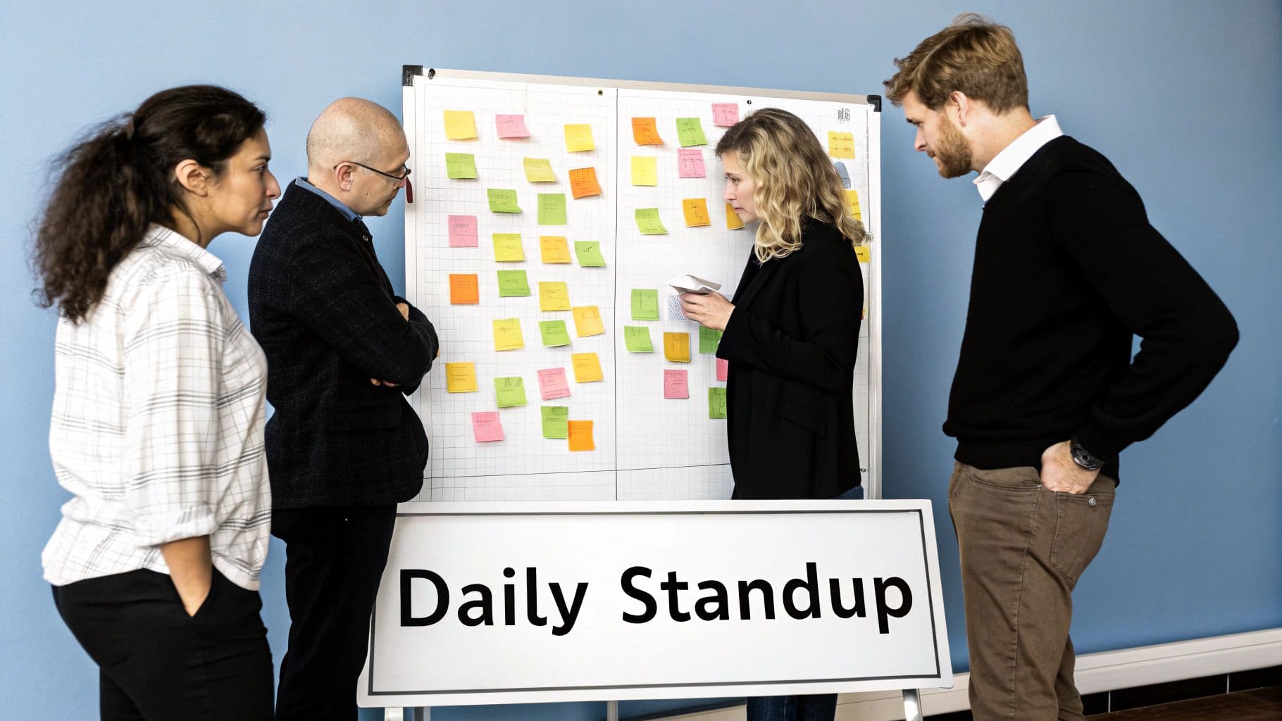 Meeting productivity illustration showing AI tools and meeting summaries