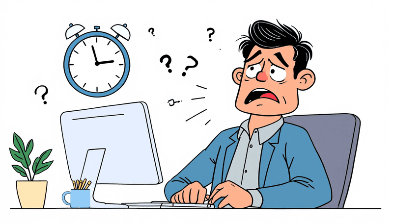 Trabajador exhausto frente a la computadora que representa la cultura laboral 996