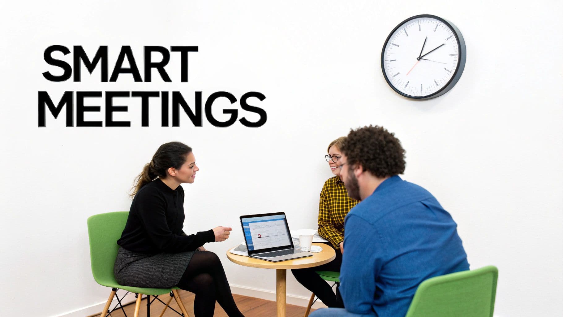 Meeting productivity illustration showing AI tools and meeting summaries