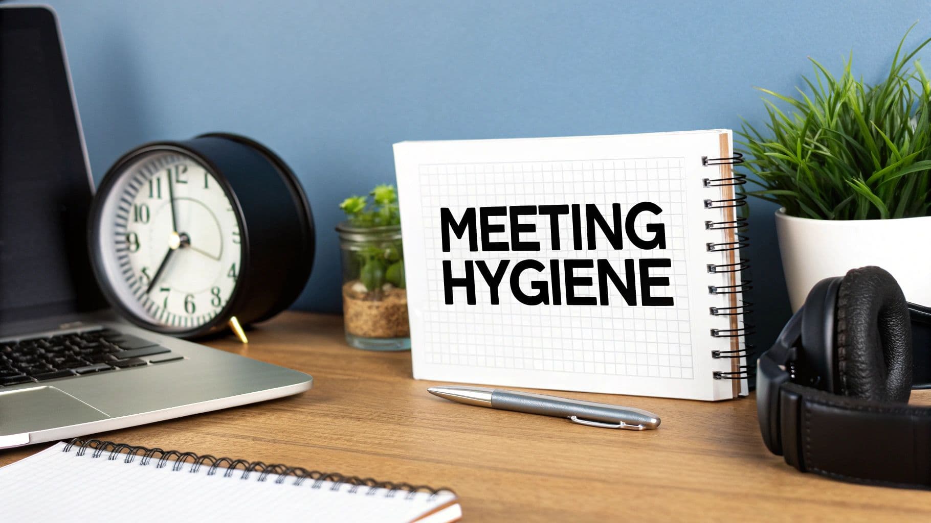 Meeting productivity illustration showing AI tools and meeting summaries