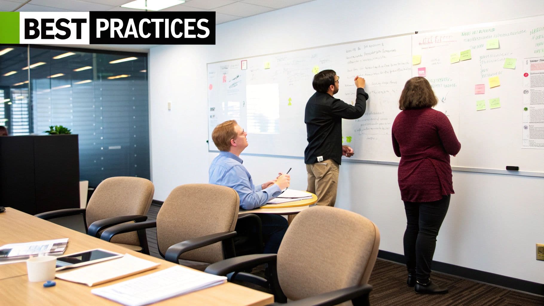 Meeting productivity illustration showing AI tools and meeting summaries