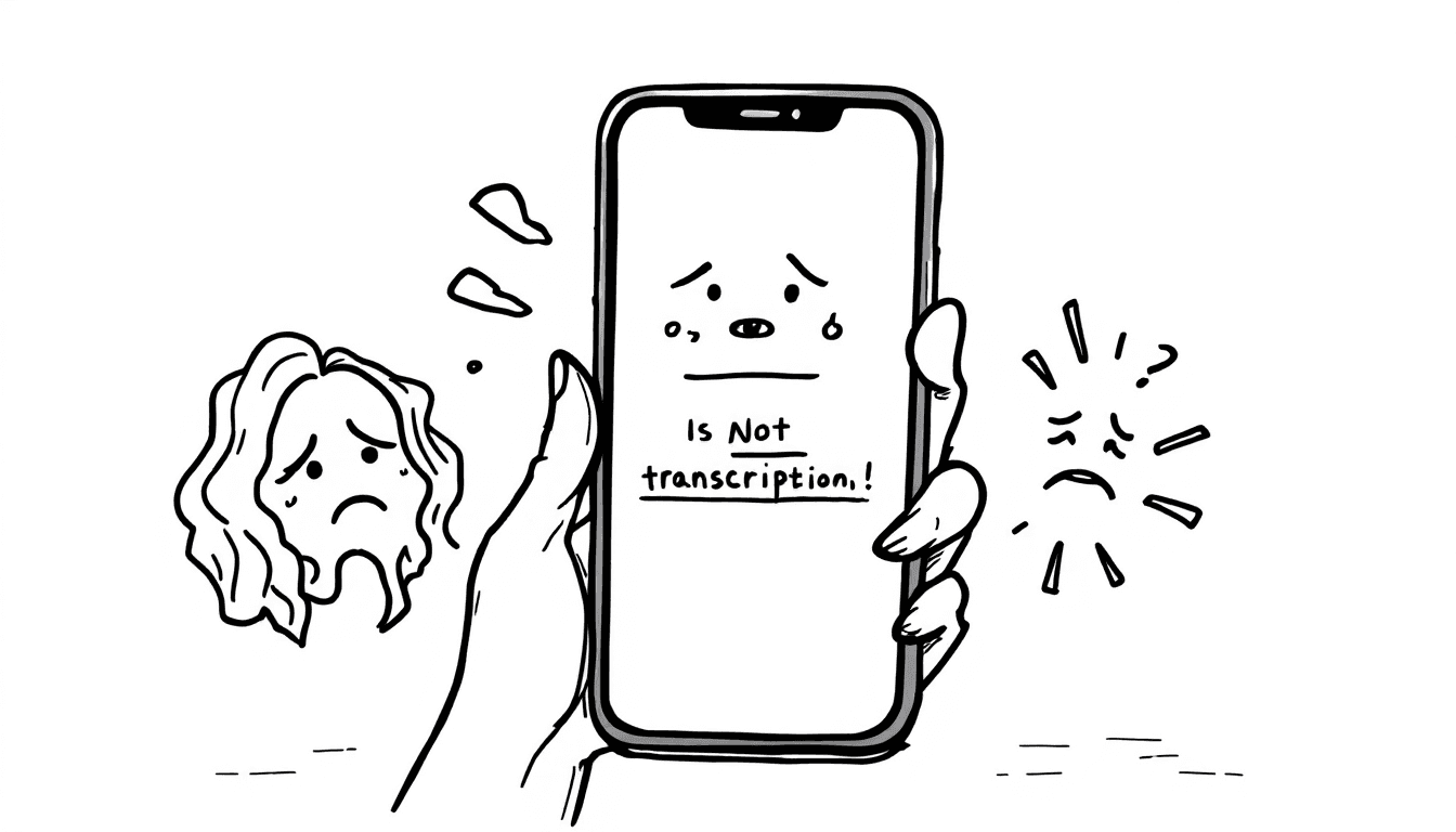 iPhone displaying voice memo transcription interface