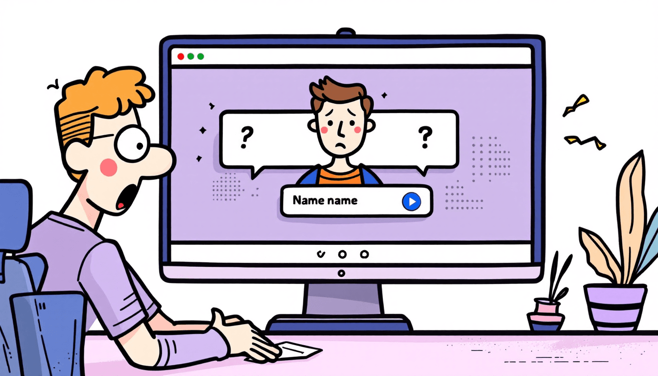 User editing their profile name on Zoom video conference settings with computer screen showing name change interface