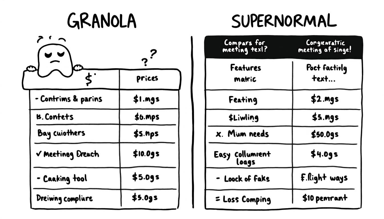 Granola vs Supernormal comparison showing executive human-led AI note capture versus automated bot-free meeting transcription