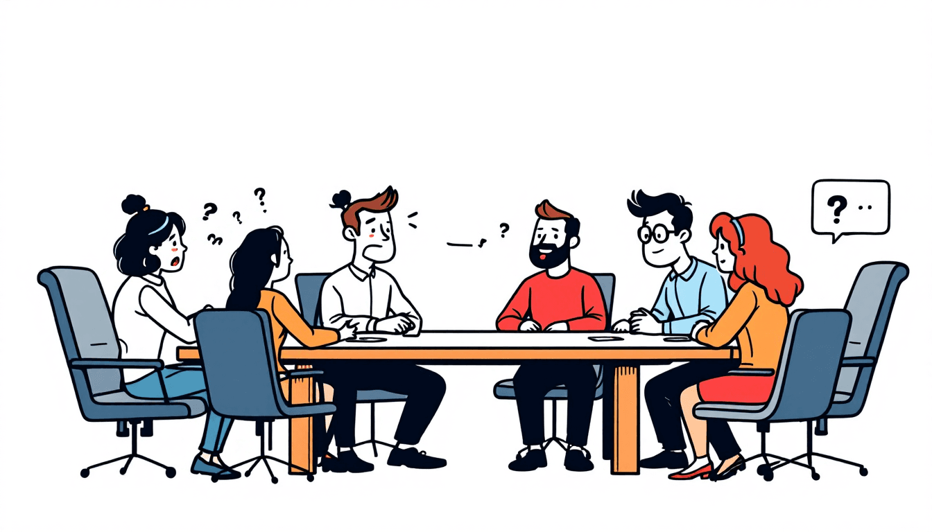 International team meeting with AI translation interface showing multiple languages and real-time transcription around conference table