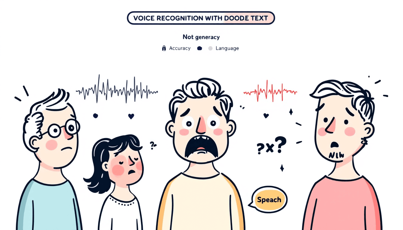 Antarmuka teknologi pengenalan suara yang menampilkan gelombang ucapan yang diubah menjadi teks dengan indikator akurasi