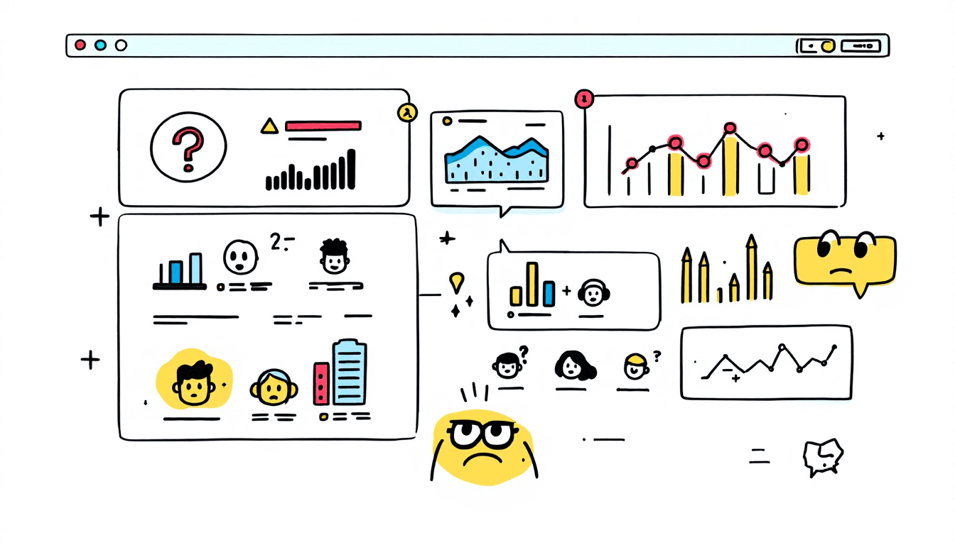 Dashboard einer Meeting-Analyseplattform mit Engagement-Metriken, Teilnahmeanalysen und ProduktivitätsâInsights Ăźber mehrere Meetings hinweg