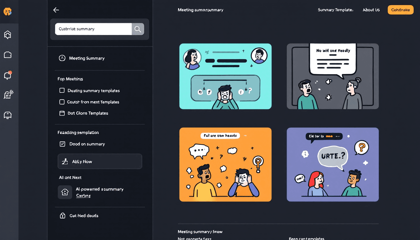 рдореАрдЯрд┐рдВрдЧ рд╕рд╛рд░рд╛рдВрд╢ рдЯреЗрдореНрдкрд▓реЗрдЯреНрд╕ рдЗрдВрдЯрд░рдлрд╝реЗрд╕ рдЬрд┐рд╕рдореЗрдВ рдЕрд▓рдЧ-рдЕрд▓рдЧ рдЯреЗрдореНрдкрд▓реЗрдЯ рд▓реЗрдЖрдЙрдЯ рдФрд░ AI рдлрд╝реЙрд░реНрдореЗрдЯрд┐рдВрдЧ рд╡рд┐рдХрд▓реНрдк рджрд┐рдЦрд╛рдП рдЧрдП рд╣реИрдВ