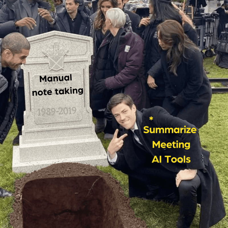A humorous farewell to the era of manual note-taking as AI technology takes over the heavy lifting