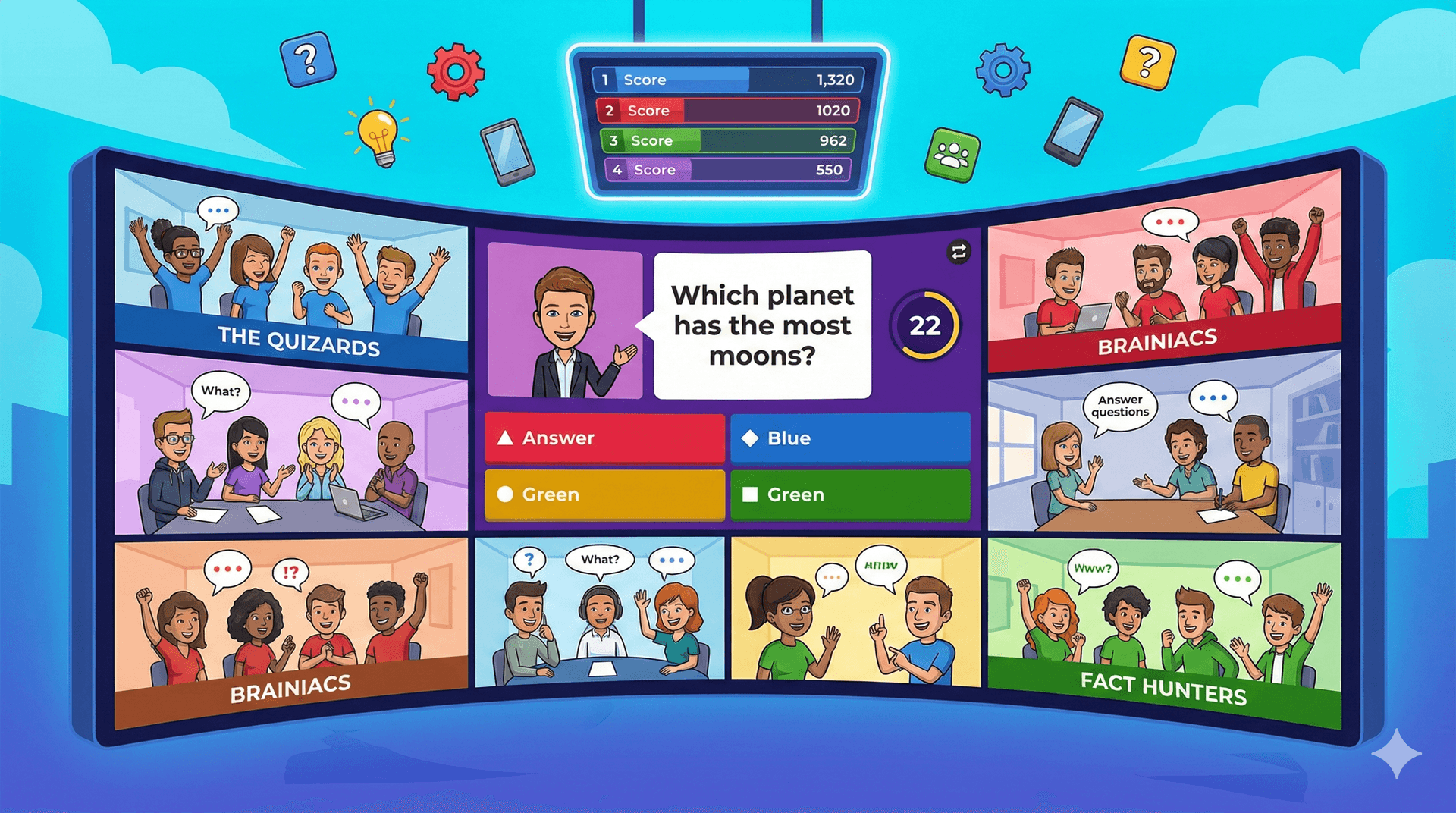 Meeting productivity illustration showing AI tools and meeting summaries