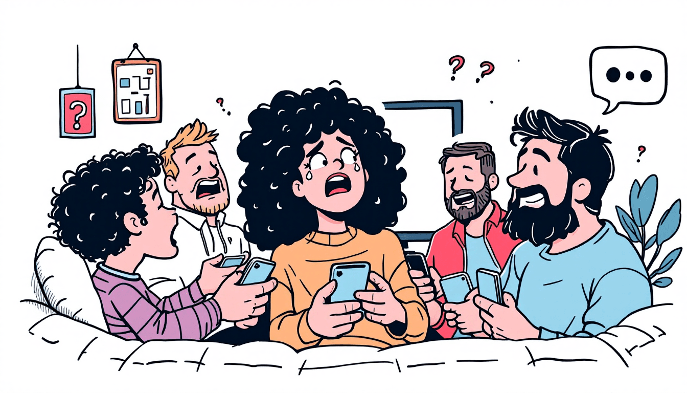 Friends enjoying phone-controlled party games together around a TV screen with smartphones as controllers