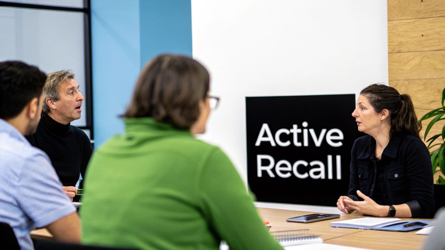 Meeting productivity illustration showing AI tools and meeting summaries