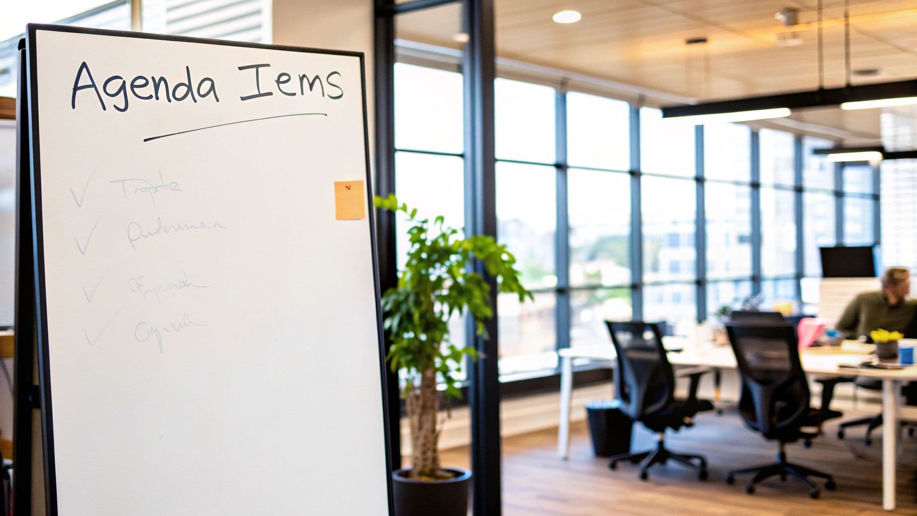 Meeting productivity illustration showing AI tools and meeting summaries