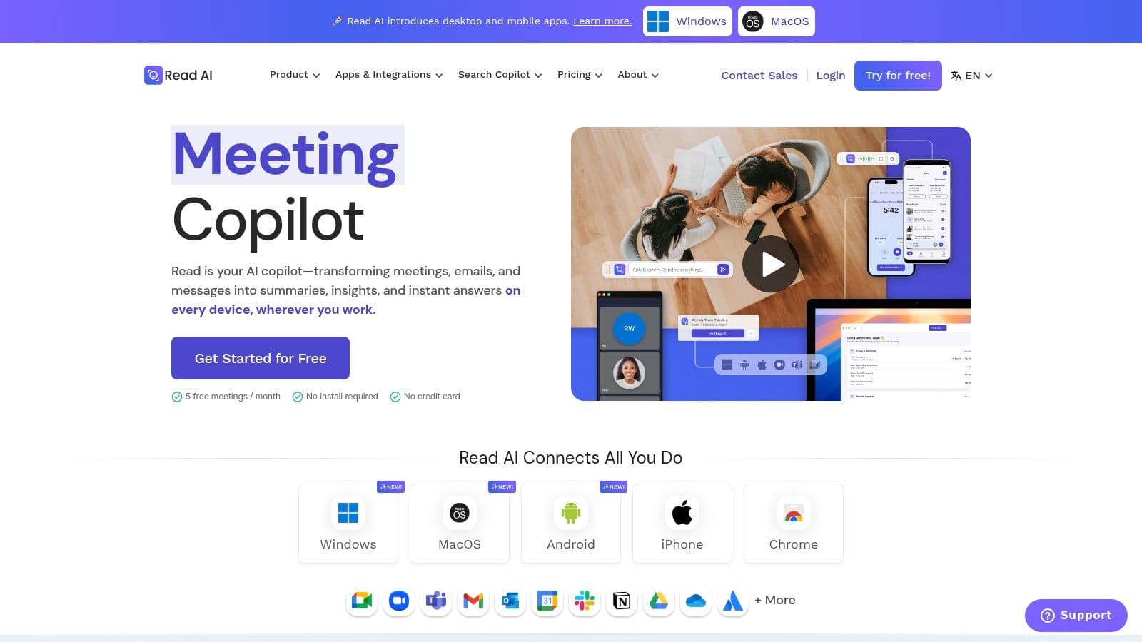 Meeting productivity illustration showing AI tools and meeting summaries