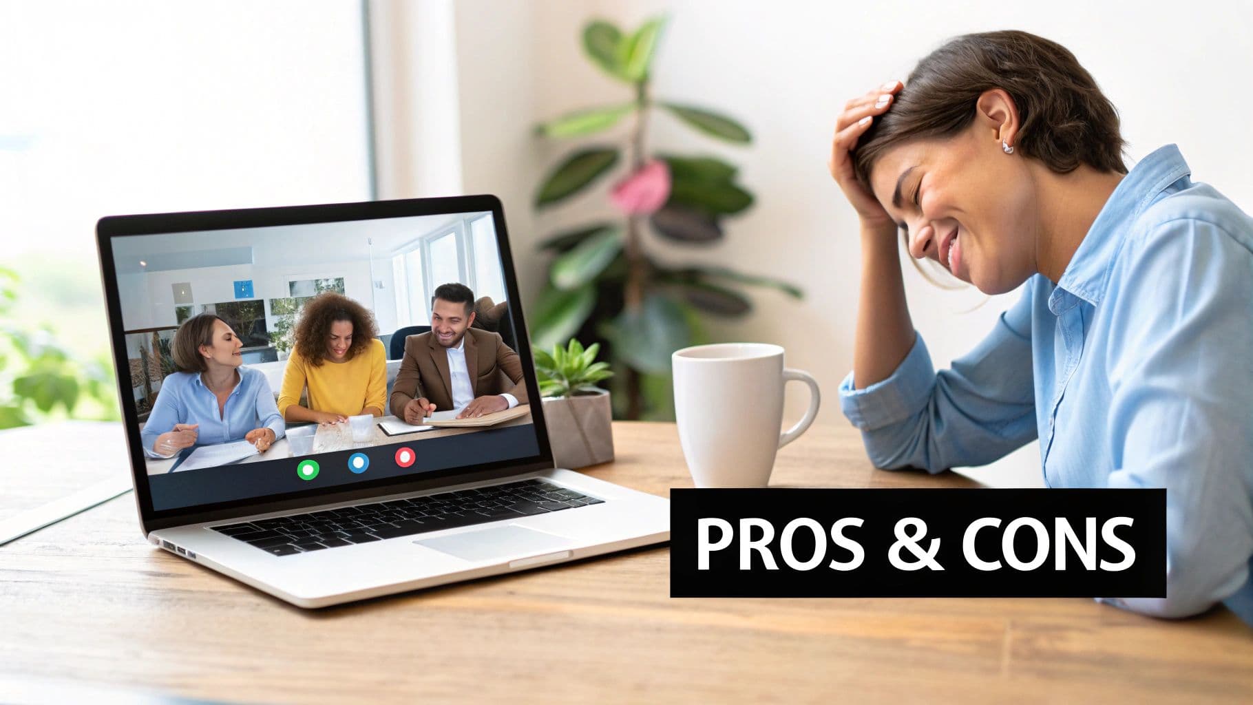 Meeting productivity illustration showing AI tools and meeting summaries