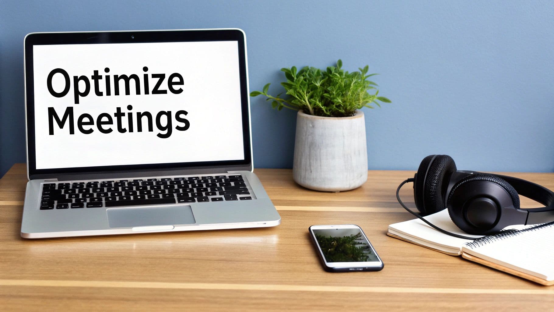 Meeting productivity illustration showing AI tools and meeting summaries