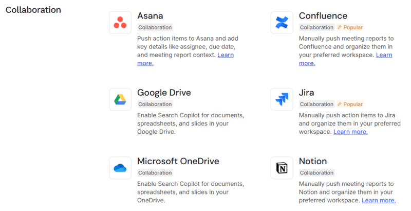 Read AI collaboration integrations