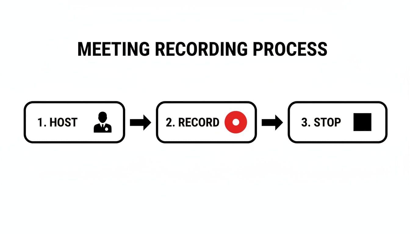 Meeting productivity illustration showing AI tools and meeting summaries