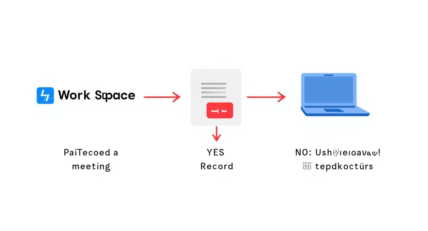 Meeting productivity illustration showing AI tools and meeting summaries