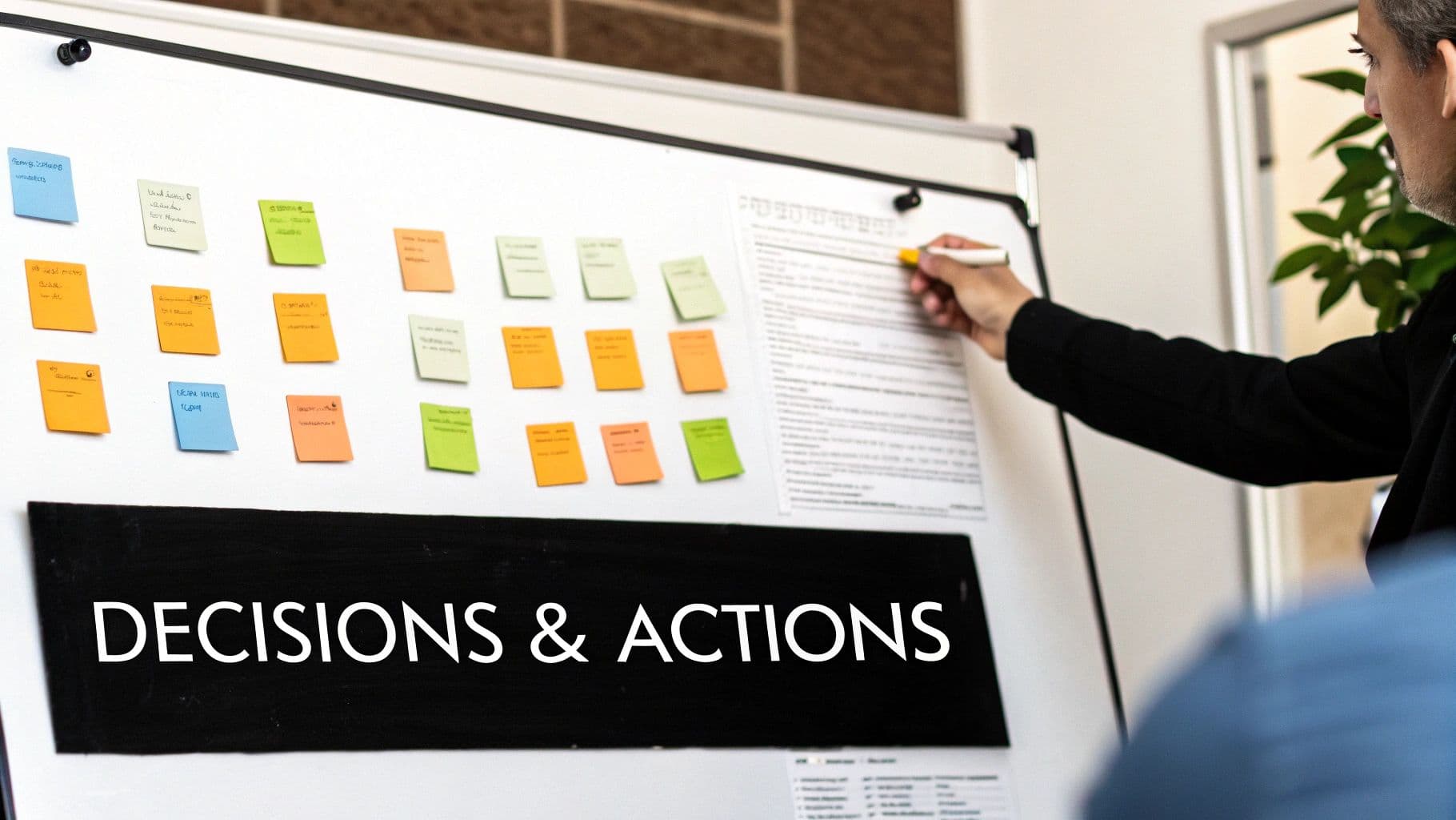 Meeting productivity illustration showing AI tools and meeting summaries