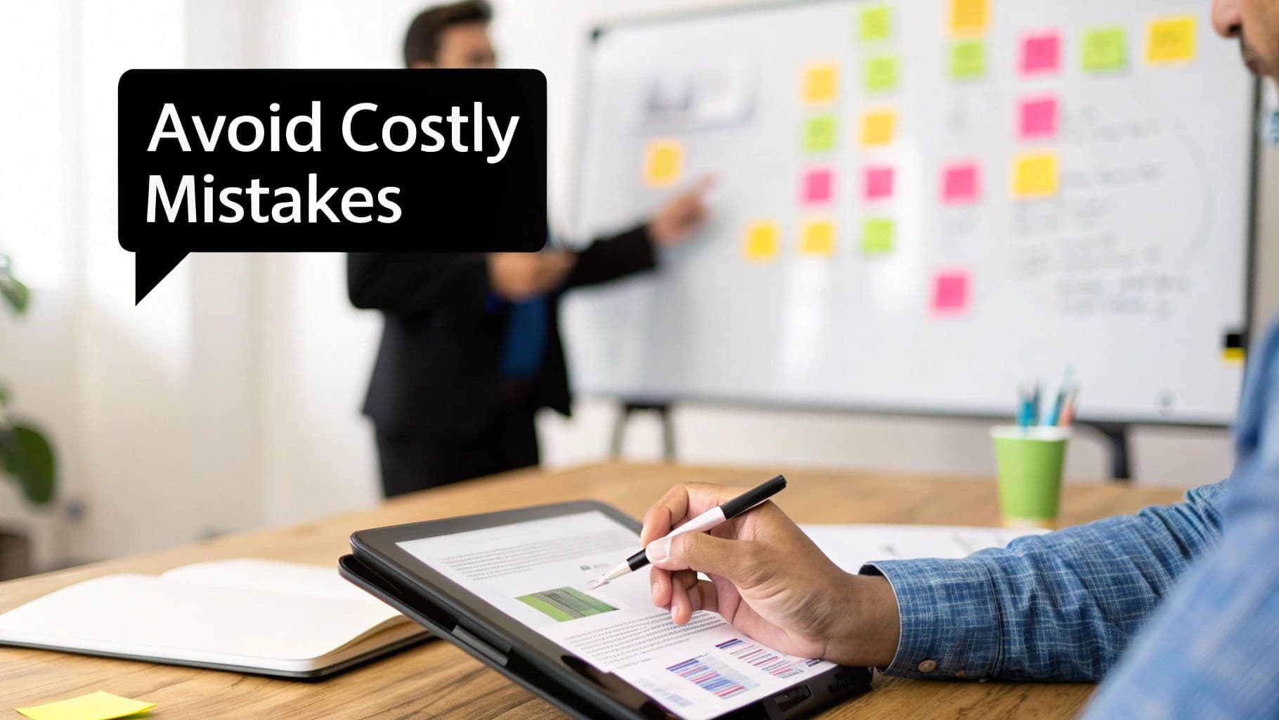 Meeting productivity illustration showing AI tools and meeting summaries