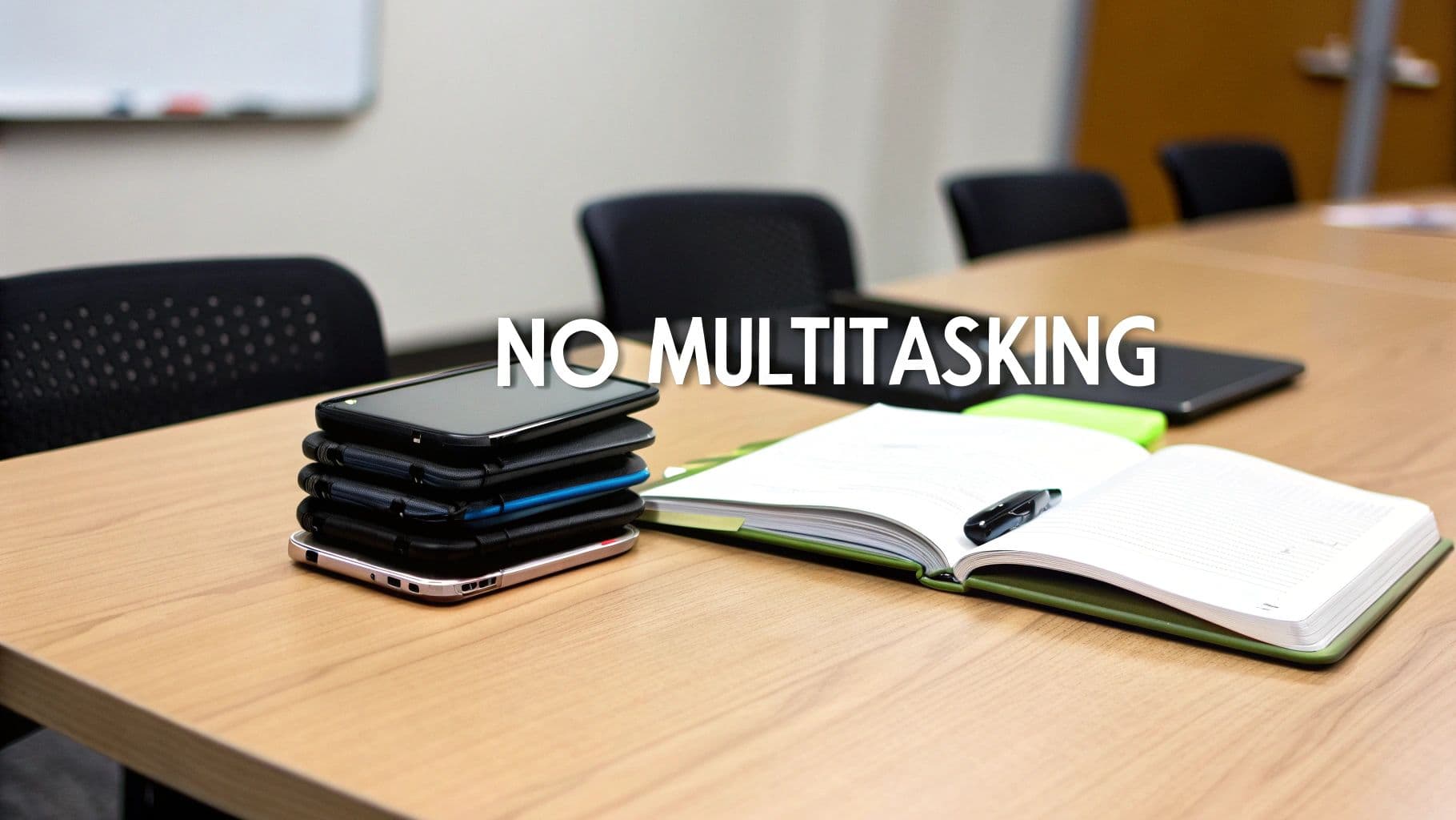 Meeting productivity illustration showing AI tools and meeting summaries