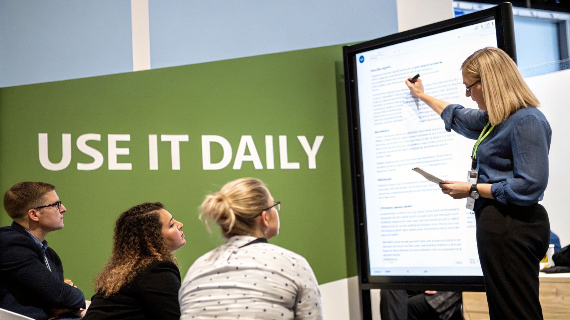 Meeting productivity illustration showing AI tools and meeting summaries